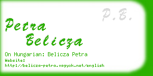 petra belicza business card